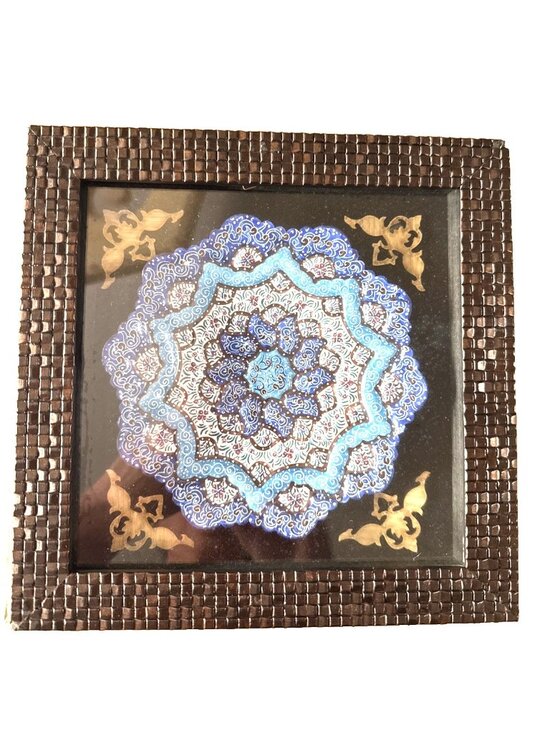 Unbranded Other - Persian "Minakatri" Handcrafted Wall Hanging Decorative Framed Plate